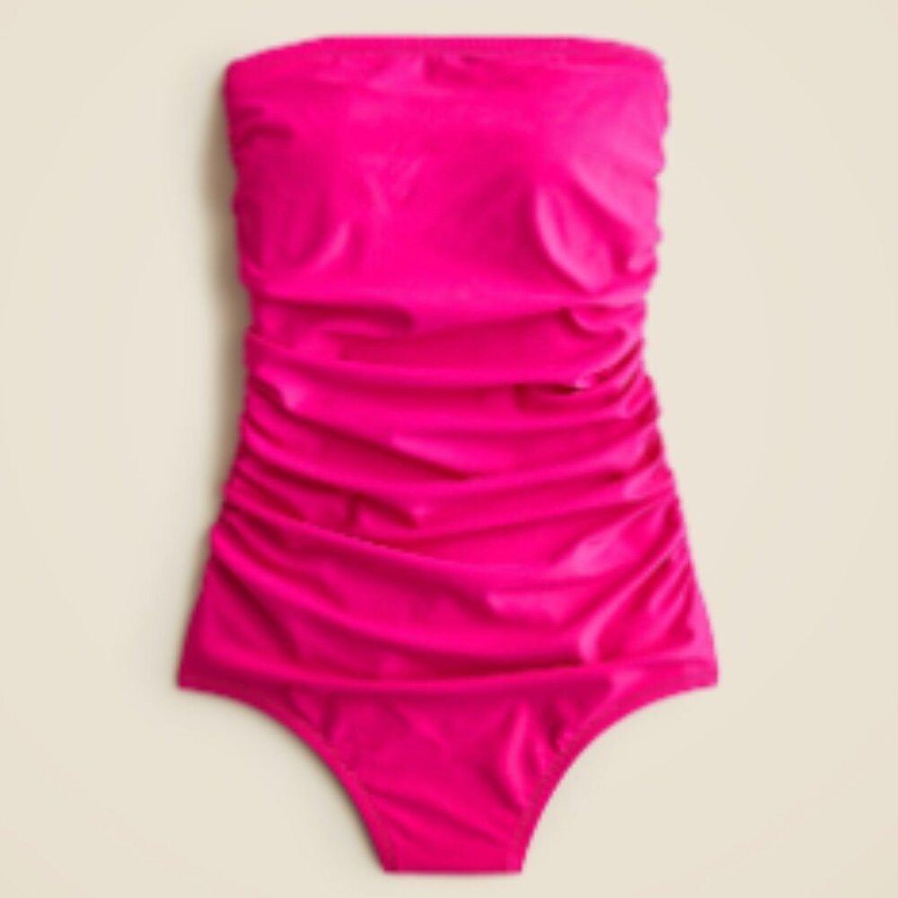 J.Crew Long torso ruched bandeau one piece